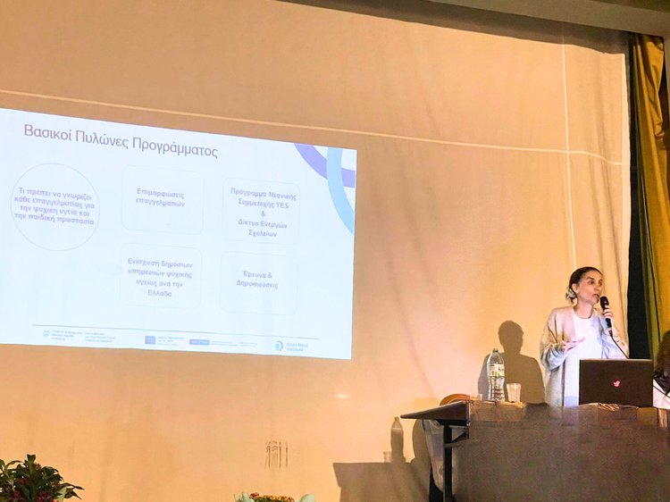 CAMHI's Psychologist, Yulie Balikou, presents the Basic Training Program.